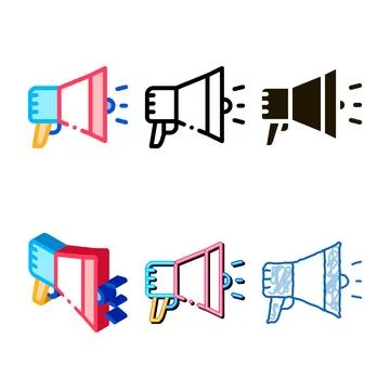 Loudspeaker megaphone agile element vector icon clean Stock Illustration