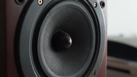 Loudspeaker membrane oscillating Stock Footage 130623443