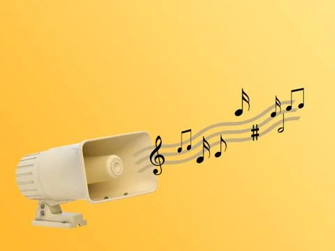Loudspeaker playing music Stock Illustration