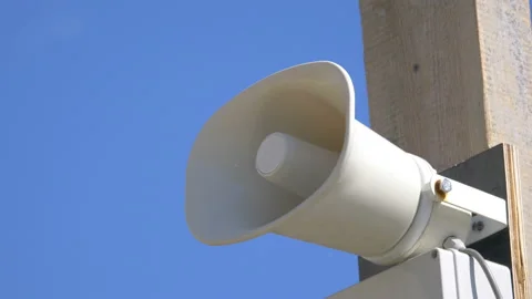 Loudspeaker on the pole in 4k slow motion 60fps Video stock 133534536