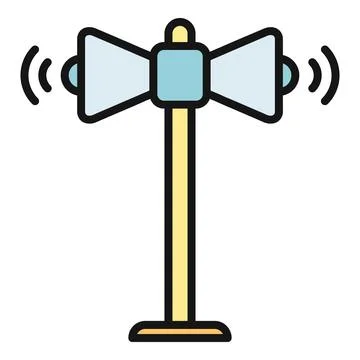 Loudspeaker post broadcasting public announcement icon Stock Illustration