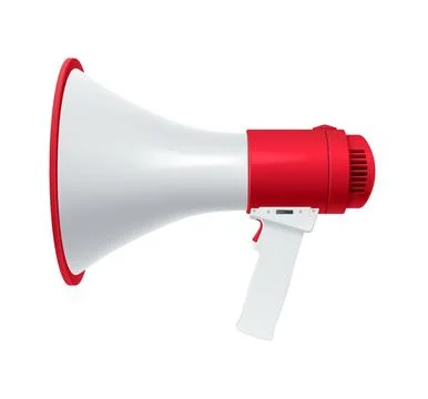 Loudspeaker with red decor realistic vector illustration Stock Illustration