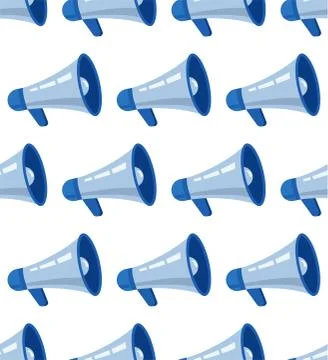 Loudspeaker Seamless Pattern. Megaphone Seamless Pattern. Refer a Friend. Ref Stock Illustration
