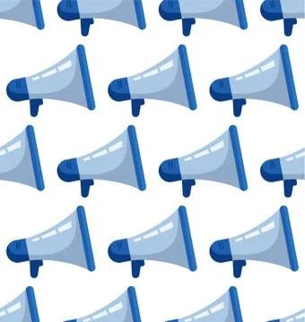 Loudspeaker Seamless Pattern. Megaphone Seamless Pattern. Refer a Friend. Ref イラスト素材