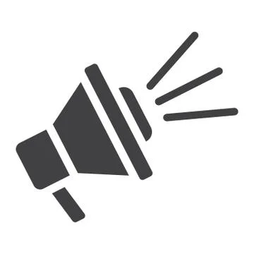 Loudspeaker solid icon, megaphone and website イラスト素材