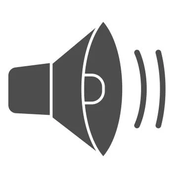Loudspeaker solid icon. Sound speaker, audio volume silhouette symbol, glyph Stock Illustration