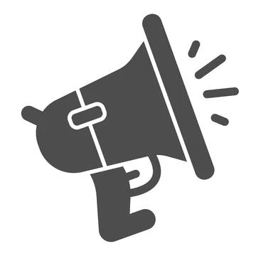 Loudspeaker solid icon, technologies concept, megaphone sign on white background イラスト素材