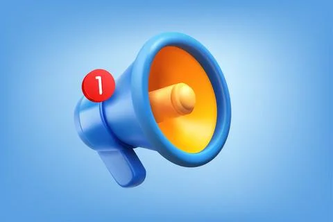 Loudspeaker with speech bubble. Announcement concept. 3d vector illustration Иллюстрация