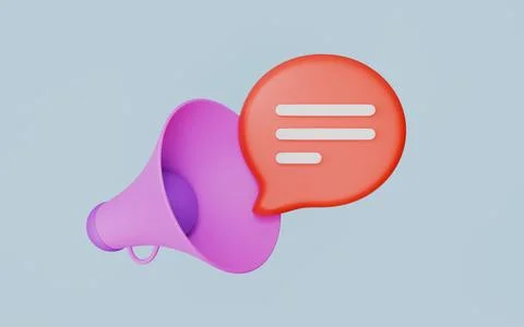 Loudspeaker with speech cloud 3d illustration Stock Illustration