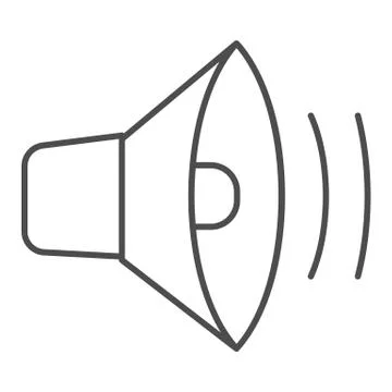 Loudspeaker thin line icon. Sound speaker, audio volume silhouette symbol Stock Illustration