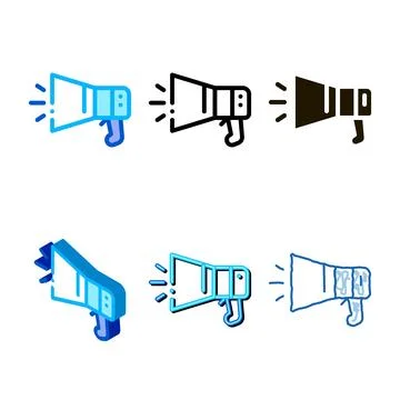 Loudspeaker tool icon vector outline mix Stock Illustration