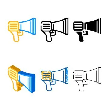 Loudspeaker tool types color icon vector Stockillustratie