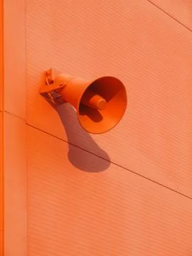 Loudspeaker on the wall Stock Photos