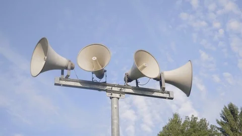 Loudspeaker Warning System Video stock 98715804