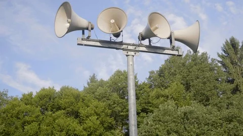 Loudspeaker Warning System Video stock 98715926