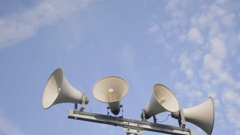 Loudspeaker Warning System Stock Footage 98716248