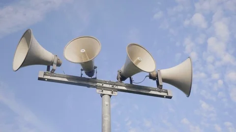 Loudspeaker Warning System 스톡 동영상 98904282