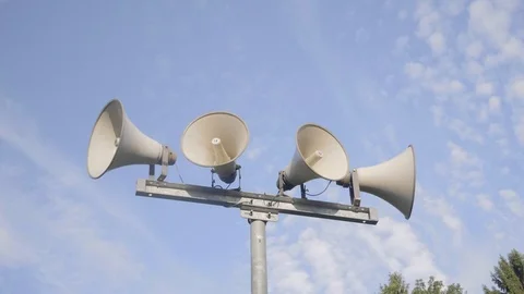 Loudspeaker Warning System Video stock 99146972