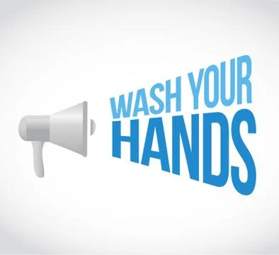 Loudspeaker wash your hands message Stock Illustration