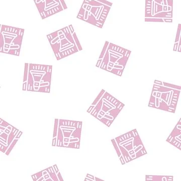 Loudspeaker on web site glyph vector seamless pattern Stock Illustration