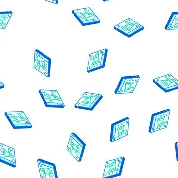 Loudspeaker on web site isometric icon seamless pattern Illustrazione stock
