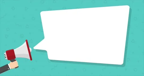 Loudspeaker with white copy space speech bubble 4k animation Stock Footage 138991724