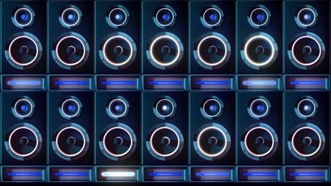 Loudspeakers background random lights Stock Footage 147235856