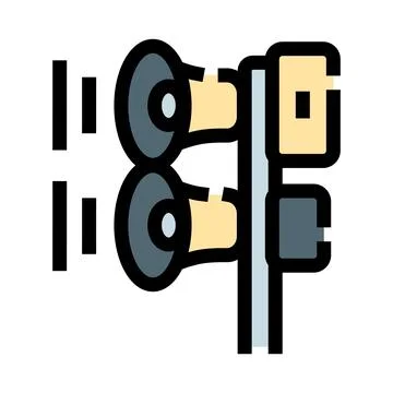 Loudspeakers broadcasting an emergency alert warning sound Ilustração Stock