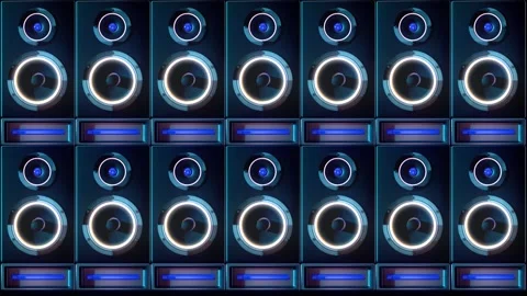 Loudspeakers light up Stock Footage 147235900