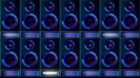 Loudspeakers random light up Stock Footage 147235959