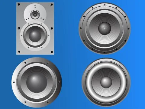 Loudspeakers in Vector Format 스톡 일러스트