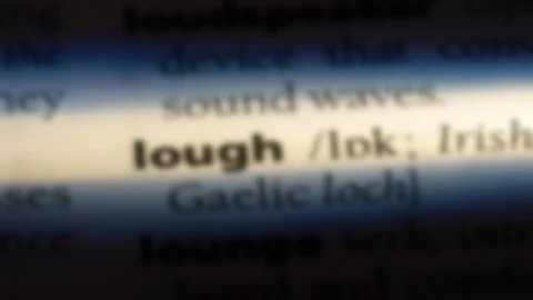 Lough word in a dictionary. Stock Footage 99562980