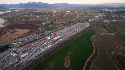 Lougheed Highway Container Facility Pitt Meadows BC Stock Footage 128798862