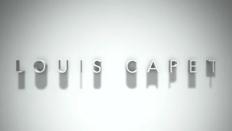 Louis capet 3D title animation with shadows on a white background Video stock 297025401