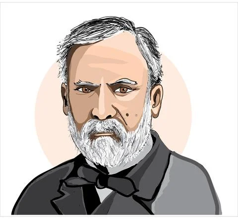 Louis Pasteur Vector illustration hand drawn Stock Illustration