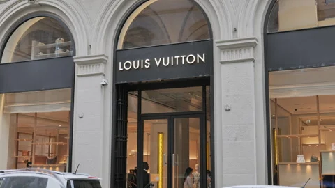 Louis Vuitton flagship store in Florence... | Stock Video | Pond5