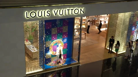 Louis Vuitton shop window display at their flagship store in New