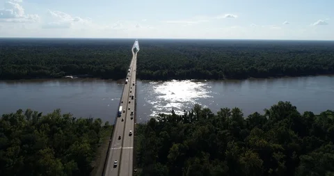Louisiana Bridge Stock Footage 120035979