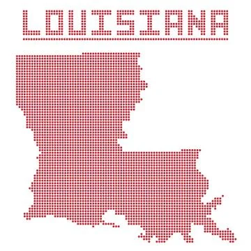 Louisiana Dot Map Stock Illustration