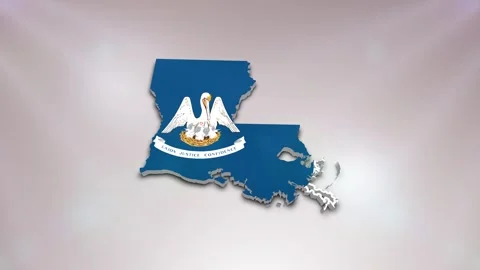 Louisiana Flag on Map Video stock 277977687