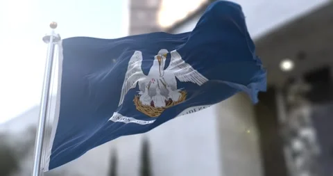 Louisiana flag waving-seamless-loop-4k-60fps Stock Footage 345052904