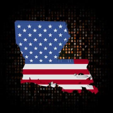 Louisiana map flag on hex code illustration Stockillustratie