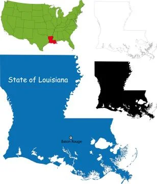Louisiana map Stock Illustration