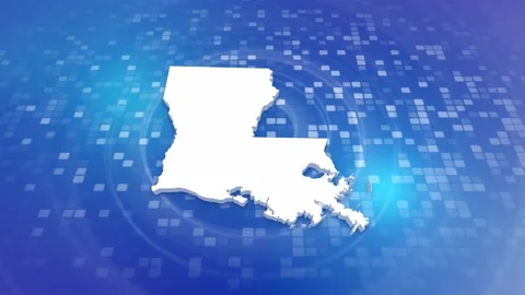 Louisiana Map Intro Stock Footage 247967275