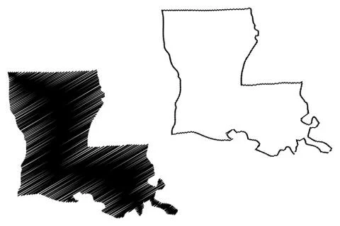 Louisiana map vector Ilustração Stock