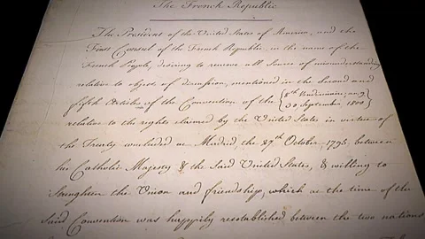 Louisiana Purchase Treaty Document Between United States France Stock Footage 339259408