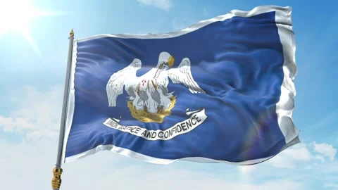 LOUISIANA State Flag 4K Stock Footage 343586535