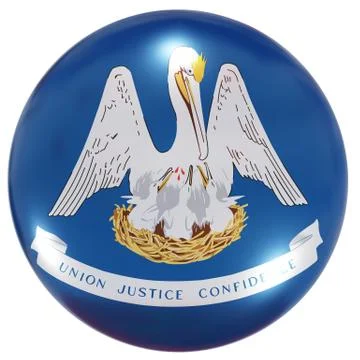 Louisiana State flag button Stock Illustration