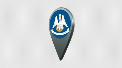 Louisiana State Flag Location Map Marker Pin With Alpha Channel Looped 動画素材 239456666