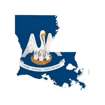 Louisiana State Flag Map Stock Illustration